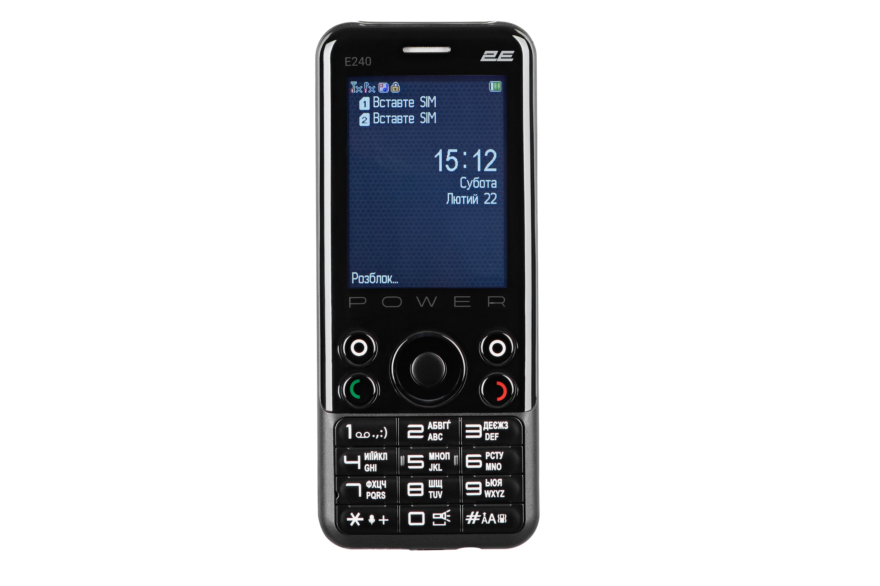 Мобільний телефон 2E E240 POWER 2.4" 2SIM, 3000mAh, Чор