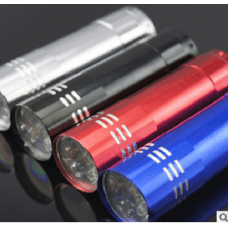 Ліхтарик, 9LED, 1 режим, корпус- алюм.живл  2*АА, 81*20мм, Black, ОЕМ