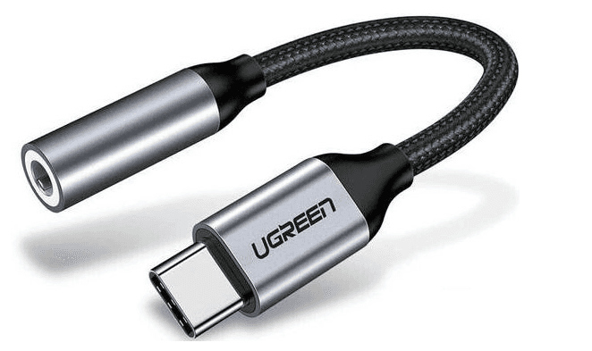 Перехідник UGREEN AV142 Type-C to 3.5mm 10см сірий