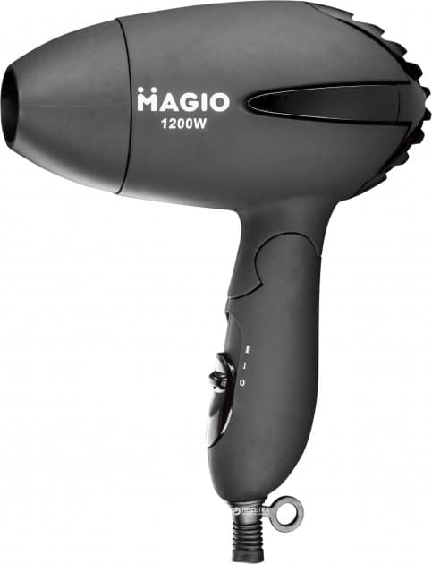 Фен MAGIO МG-164B чор 1200Вт/складна ручка/2 температурних режима/2 швидкості.