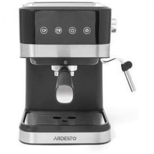 Кавоварка Ardesto YCM-E1700 рожкова 1.5л, мелена, ручний капучинатор, сенсорне керування, чорно-сріб
