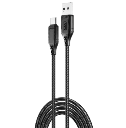 Кабель XO NB235 Zebra Series Braided USB-A to Type-C - 1m (Чорний)