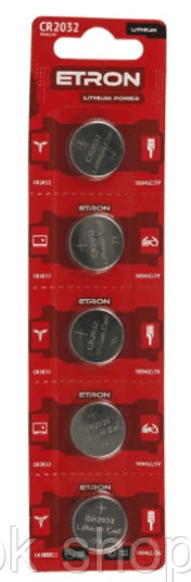 Батарейка ETRON Lithium Power CR2032 3V Blister 5