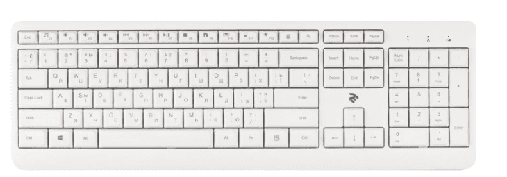 Клавіатура 2Е KS220 WL White