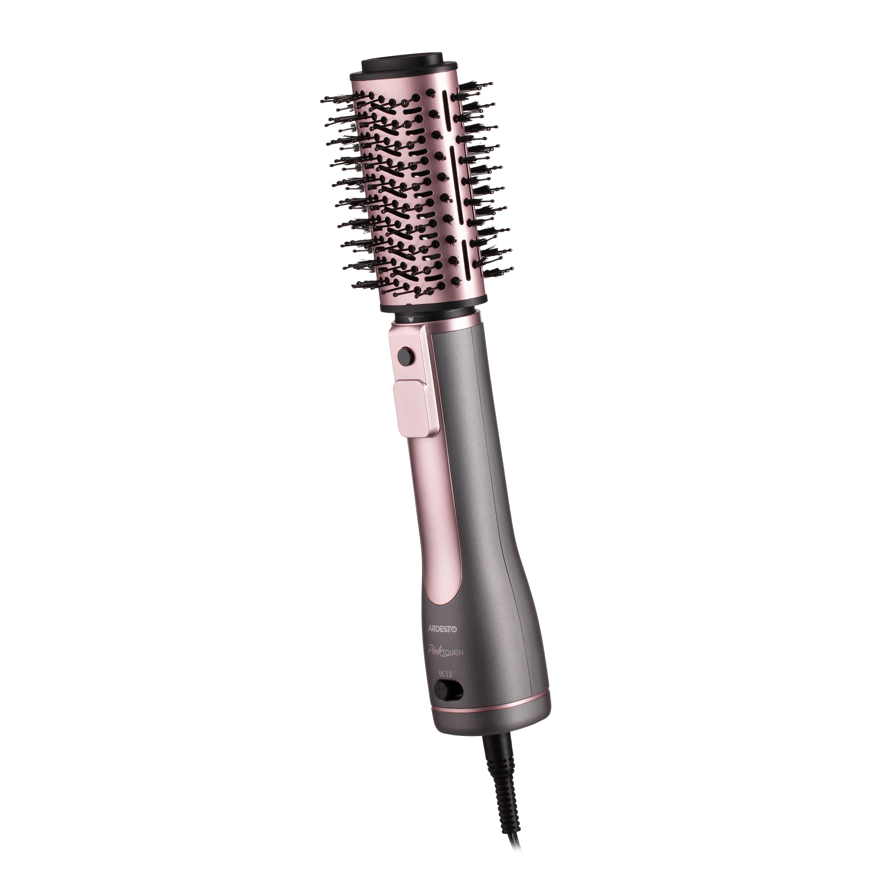 Фен-щітка Ardesto HD-CR300PT Brush Pink Touch, 1200Вт, 2 швидкості, 2 темп. режими, LED, сір-рож 