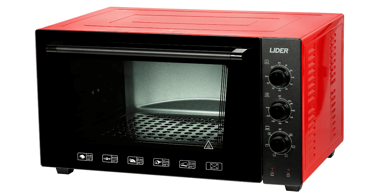 Піч електрична LIDER 4223 LUX BLACK-RED(тм"Артел, 1рік гарант)