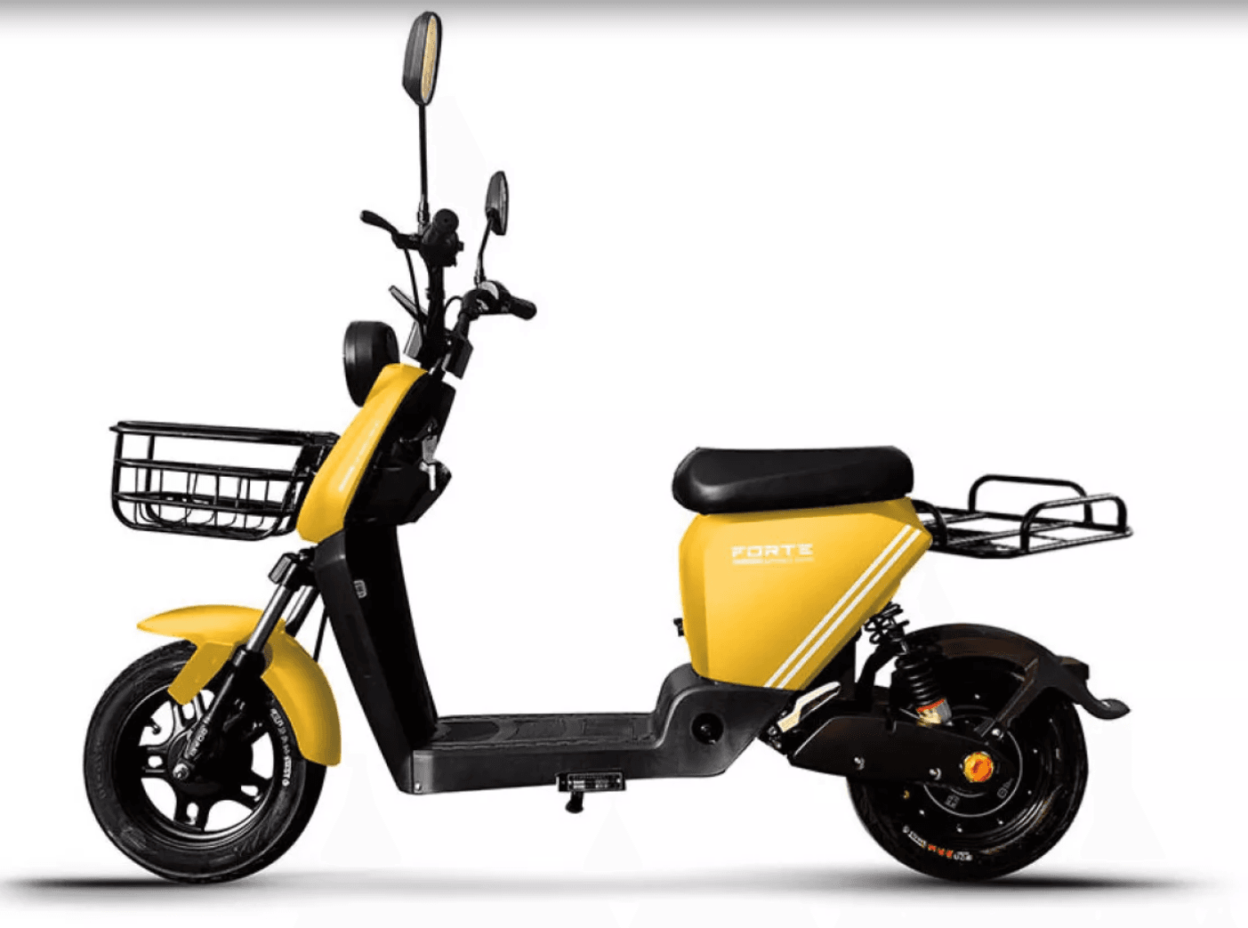 Велоскутер акумуляторний FORTE RZ500 жовтий + задній  багажник