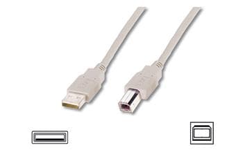 Кабель DIGITUS AK-300102-018-E USB-A > USB-B синхронізації, 1.8м, бежевий