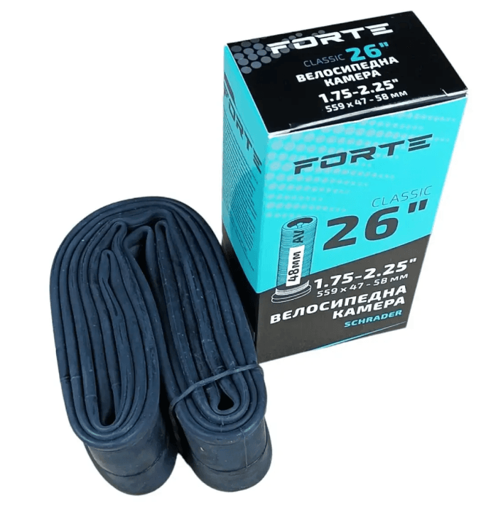 Велокамера FORTE Classic 26" х 1.75-2.25 AV Schrader 48 мм 134551