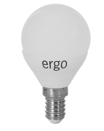 Лампочка Лед ERGO Standard G45 E14 4W 220V Тепл.Бел. 3000K Мат. н/Дим