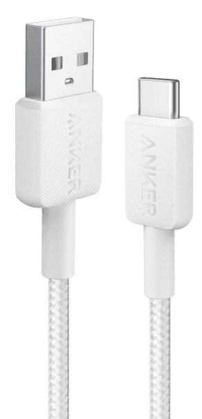 кабель ANKER 322 USB-A to USB-C - 0.9m Nylon (Білий)