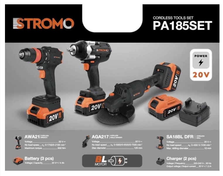 Набір інструменту акумул STROMO PA-185SET (300185)