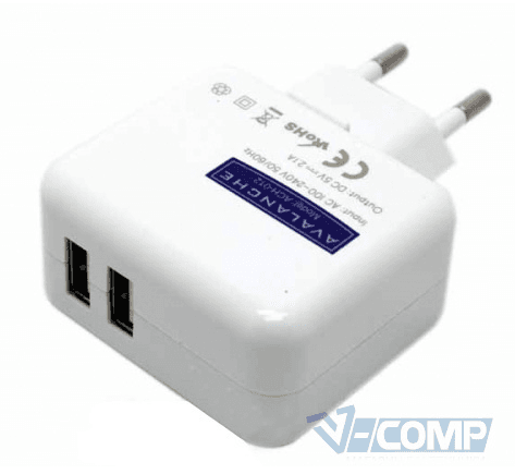 Зарядний пристрій Avalanche CЗУ-USB 2x универс. 2000 mAh (ACH-012)