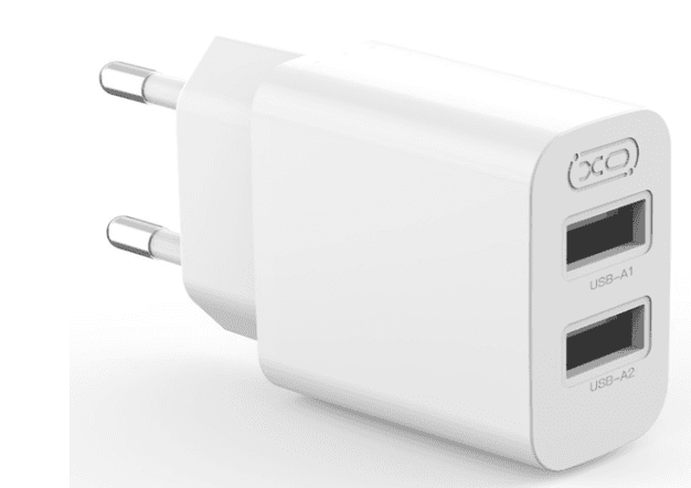 Зарядний пристрій мережевий XO L109 - 12W Dual port USB-A (Білий)