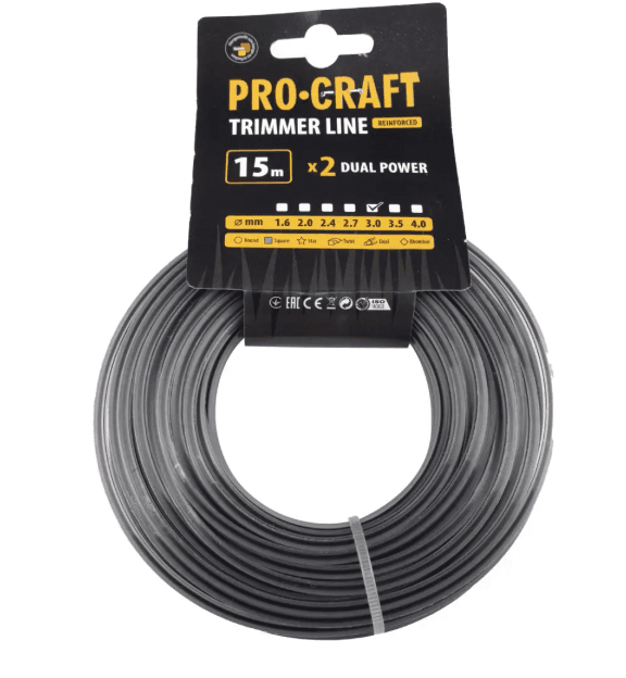 Ліска квадрат Procraft 2.7мм 15м KV/J-2.7/15  з жилою 