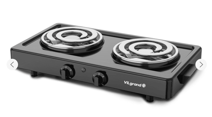 Плитка електрична настольна VILGRAND VHP-162 D Black (2*1000Вт,шир. тен)
