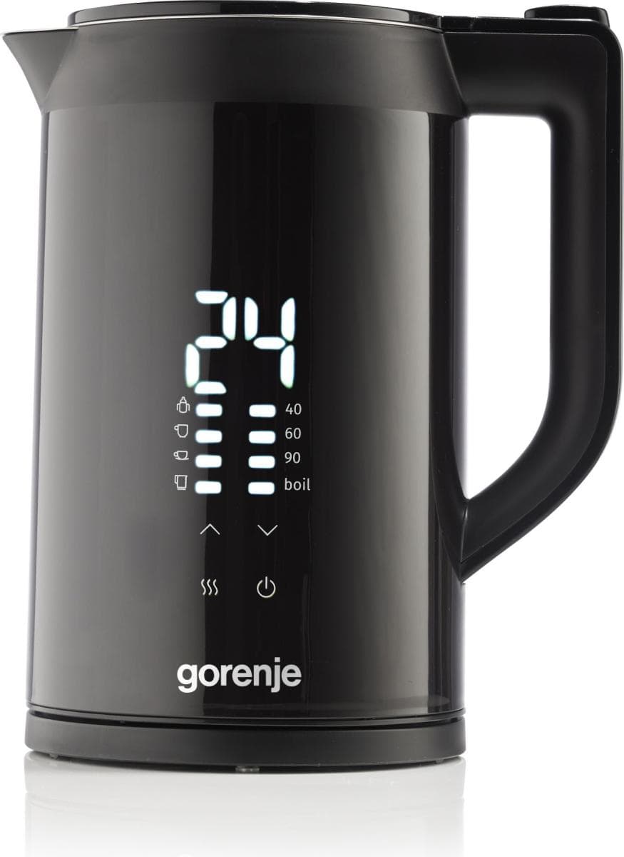 Електрочайник Gorenje K17DWDII 1.7л, подвійні стінки, LED дисплей, Strix контроль, чорний	