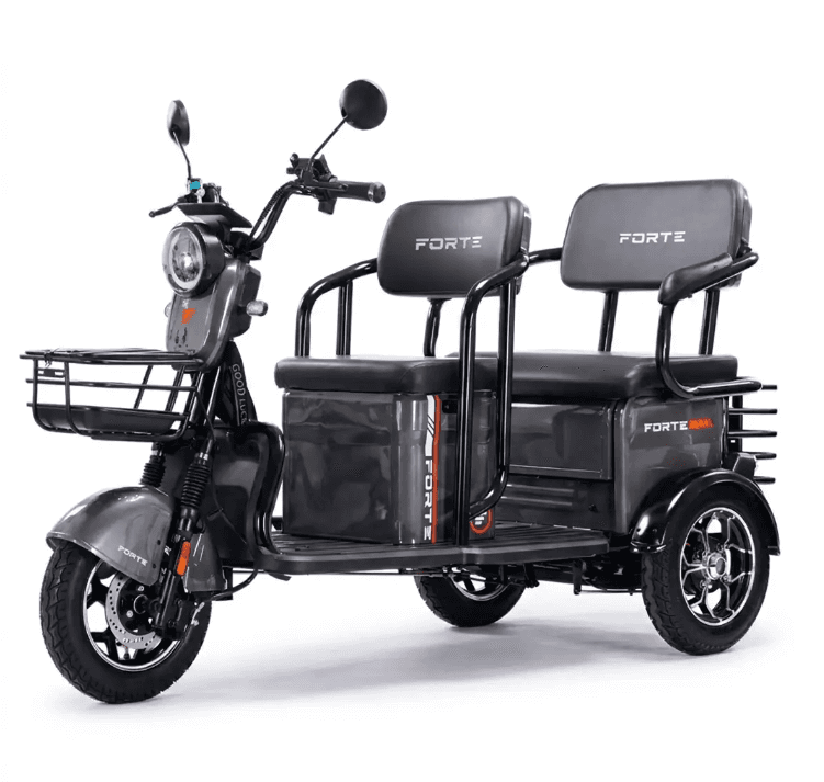 Трицикл акумуляторний FORTE TRANSIT-WN1072G Сірий(+акумулятор 72v20a 6шт)(163521)