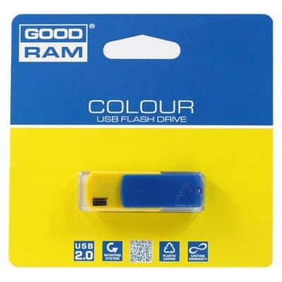 Пам'ять GOODRAM UCO2 16 GB UKRAINE, Blue/Yellow 	UCO2-0160BYR11