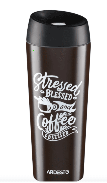 Термокружка Ardesto AR2645DBB Coffee time Cup 450 мл, коричневий, нержавіюча сталь