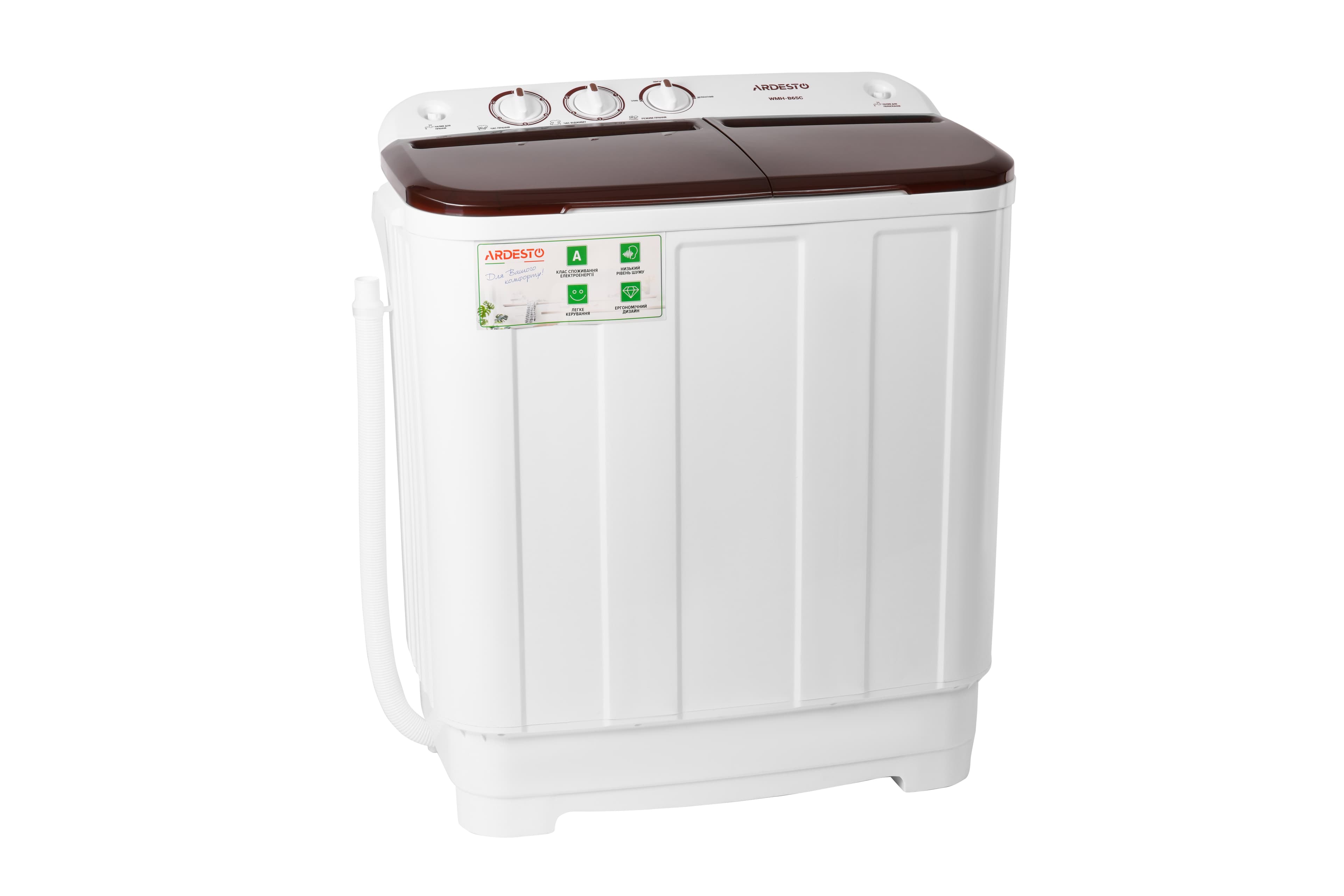 Пральна машина напівавтомат ARDESTO WMH-B65C 6.5кг, 1350, A, 41см, віджим, білий