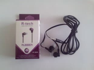 Навушники R-tech Rubber Rt-908 blue (плоский шнур)