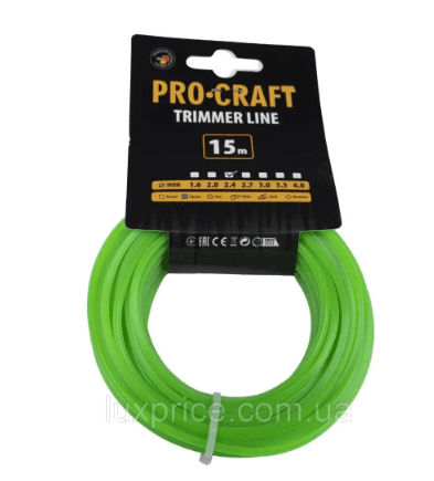 Ліска квадрат Procraft 2.4мм 15м KV-2.4/15  