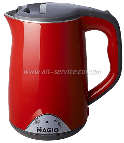 Електрочайник термос MAGIO МG-514 1,7л/1800Вт/диск, двошаровий корпус з нержавіючої сталі,червоний		