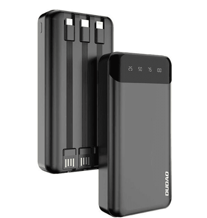 Портативний зарядний пристрій Power Bank Dudao 20000mAh K6Pro Сables USB-C/microUSB/Lightning Black