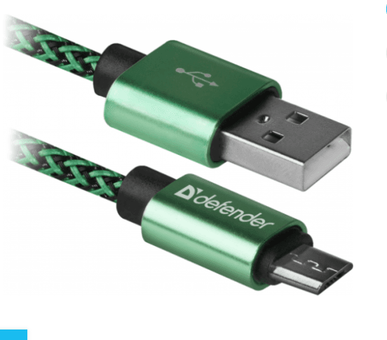 Кабель DEFENDER (87804) USB08-03T USB(AM)-MicroBM 1.0m, green