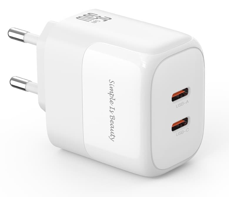 Зарядний пристрій XO L140 - 35W PD Dual port USB-C (Білий)