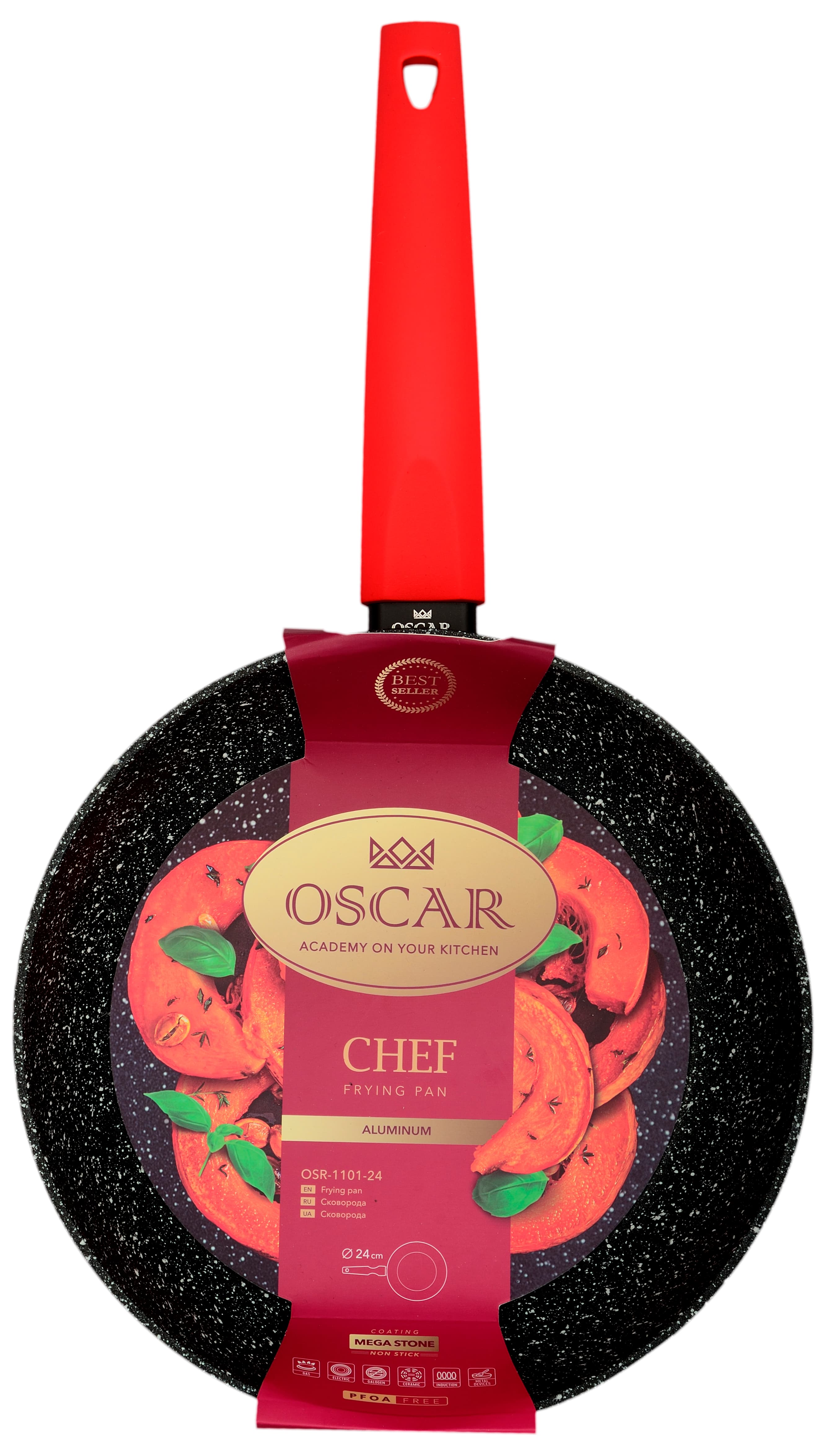 Сковорода OSCAR CHEF 24 см б/кришки (OSR-1101-24)