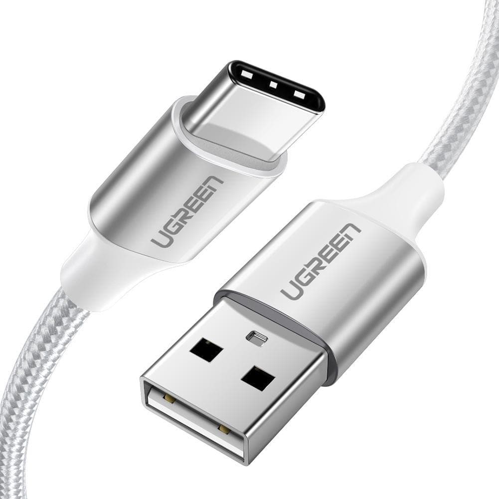 Кабель UGREEN UGR-60131 US288 USB -Type-C Cable Aluminum Braid 1м (White)
